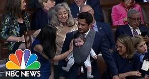 Rep. Jimmy Gomez brings 4-month-old son to House speaker vote