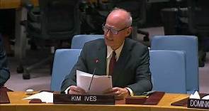 Haïti Liberté's journalist Kim Ives addresses the UN Security Council on Dec. 21, 2022