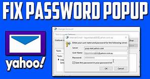 How To Fix Microsoft Outlook Password Popup Problem for Yahoo Mail