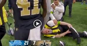 NFL Sideline Worker Gruesome LEG Injury Video | Horror Collision with Saints RB Alvin Kamara