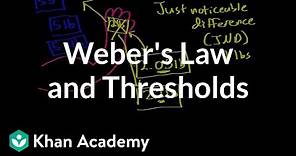 Weber's law and thresholds | Processing the Environment | MCAT | Khan Academy