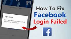how to fix facebook login failed error in android phone
