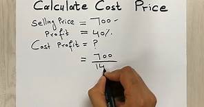 How to Calculate the Cost Price Easy Trick