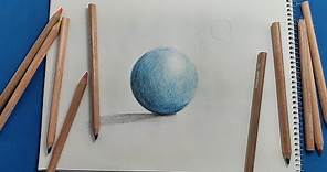 Como colorear y sombrear una esfera con lápices de colores