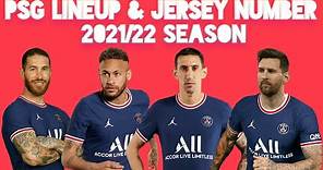 PSG Lineup & Jersey Number ► 2021/22 Season ● HD