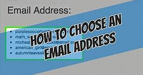 How to Choose an Email Address