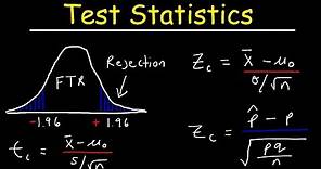 Test Statistic For Means and Population Proportions