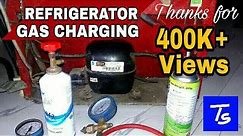 Refrigerator Gas Charging and fridge Repair. R134a Refrigerant . Whirlpool refrigerator not cooling.