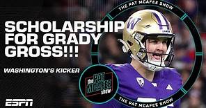 Washington walk-on kicker Grady Gross gets a scholarship after game-winner 👏 | The Pat McAfee Show