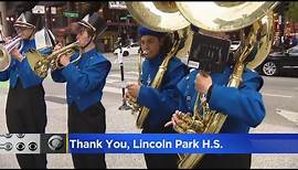 The Lincoln Park High School band joins us to unveil our video wall