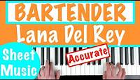 How to play "BARTENDER" - Lana Del Rey | Piano Chords / Accompaniment Tutorial
