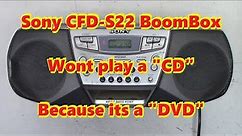 Sony CFD-S22 Boom Box. Customer says "It wont play CD's".... That's not a CD