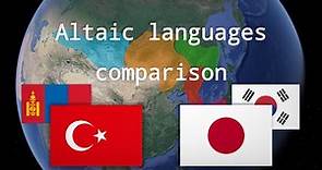 Altaic languages — word comparison