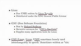 Introduction To Unix and Unix-like operating systems