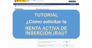[TUTORIAL] ¿Cómo solicitar la RENTA ACTIVA DE INSERCIÓN (RAI) online a través de la página web SEPE?