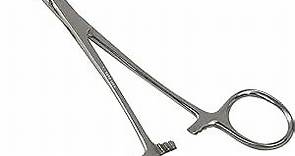 MABIS Precision Kelly Forceps Locking Tweezers Clamp, Silver, Curved, 5-1/2 Inch, 1 Count (Pack of 1)