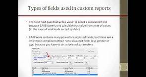 CAREWare Custom Reports and Performance Measures
