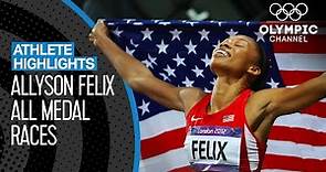 All Allyson Felix 🇺🇸 Olympic Medal Races | Athlete Highlights