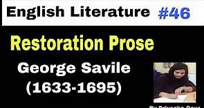 E:-46 George Savile (1633-1695) Restoration Prose