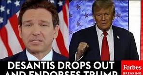 BREAKING NEWS: DeSantis Drops Out Of Presidential Race And Endorses Trump