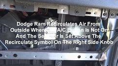 2005 Dodge Ram A/C Recirculate Blend Door How To Repair Dash Removal
