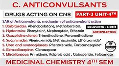 Anticonvulsant or Antiepileptic (complete) SAR + Mechanism || Part-3 Unit-4 | Medicinal Chemistry 1