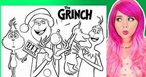 Coloring The Grinch Christmas Coloring Pages | Santa Grinch, Max & Young Grinch | Markers
