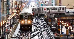 🇺🇸Riding on the Chicago 'L' Elevated Train on the Loop, CTA Train