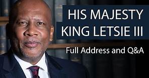 His Majesty King Letsie III: King of Lesotho | Full Address and Q&A | Oxford Union