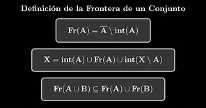 La Frontera de un Conjunto Definición y Propiedades Curso de Análisis Matemático