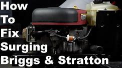 How To Fix Briggs & Stratton Surging Engine | Nikki Carburetor Cleaning | Motor Hunts UP & DOWN