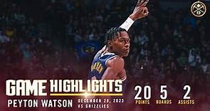 Peyton Watson Career Night In First Start Of The Season 🎥| 12/28/23 Game Highlights
