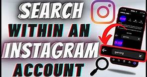 How To Search within An Instagram Account