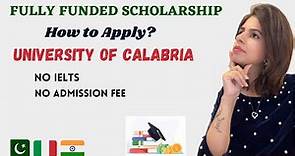 University of Calabria/ Requirements/ No Application Fee/ Application Process/ Without IELTS