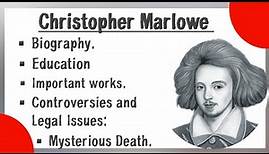 Christopher Marlowe biography 📖| Christopher Marlowe life and Work📚|Father of English Tragedy.