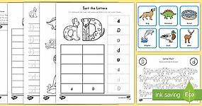 Letter D Worksheet and Activity Pack