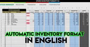 FULLY AUTOMATIC INVENTORY MANAGEMENT EXCEL FORMAT 11 in English