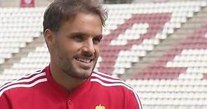 Entrevista a Pedro León, jugador del Real Murcia, tras conseguir su hat-trick ante el SD Logroñés