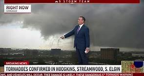 Tornado forms over O'Hare Airport live during NBC Chicago coverage