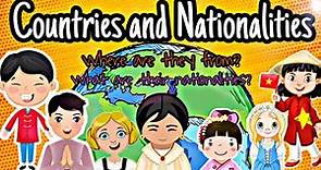 Countries and Nationalities | Where are they from?|What are their nationalities|Vocabulary For Kids