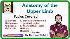 Anatomy of the Upper Limb ( Part - 1 ) : Fmge, Neet pg, NEXT and USMLE Step 1