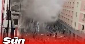 Madrid explosion live: Blast destroys building and sends smoke into air