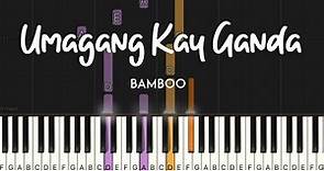 Umagang Kay Ganda (Bamboo version) synthesia piano tutorial | lyrics + sheet music