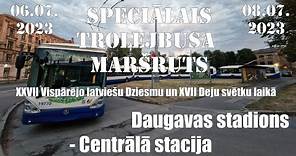 Rīga, Speciālais trolejbusa maršruts Daugavas stadions - Centrālā stacija. (Timelipse 2x)