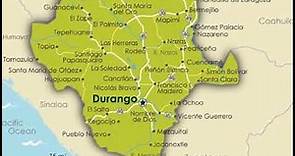 mapa de Durango estado de Mexico