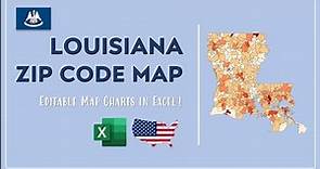 Louisiana Zip Code Map in Excel - Zip Codes List and Population Map
