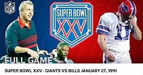 Super Bowl XXV | Bills vs. Giants "Wide Right" | NFL Full Game