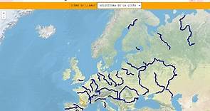 Mapa para jugar. ¿Cómo se llama? Ríos de Europa