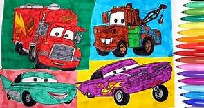 CARS 3 COLORING PAGES | HOW TO DRAW COLOR CARS | COLORING VIDEOS FOR KIDS