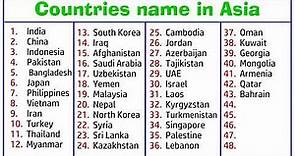 Country Name in Asia | Country Names of Asia in English | Asian Country | #country #gk